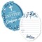 Big Dot of Happiness Confirmation Blue Elegant Cross - Shaped Fill-in Invitations - Boy Religious Party Invitation Cards with Envelopes - Set of 12